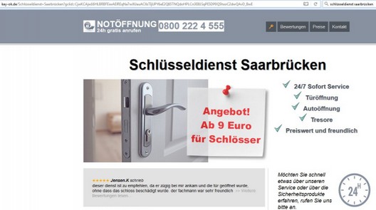 Schlüsseldienst Betrug in Saarbrücken?